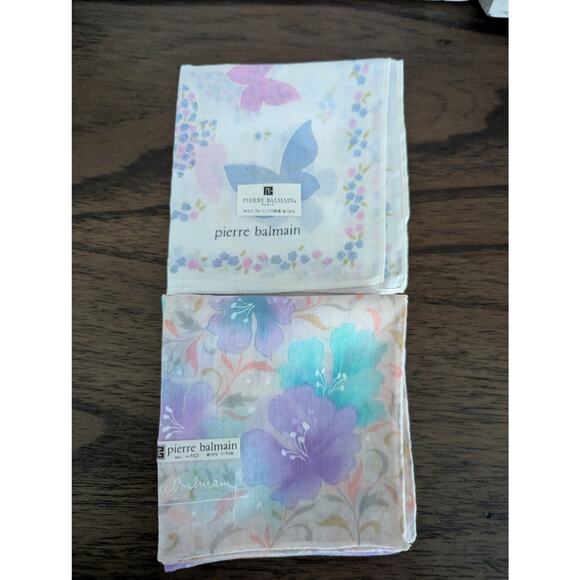 Pierre Balmain Floral Butterfly Handkerchief New - Picture 1 of 5